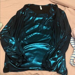 Shimmering Teal Long Sleeve Top